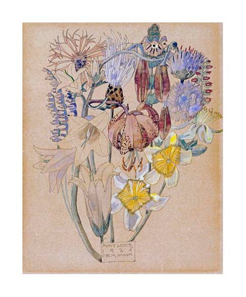 Charles Rennie Mackintosh Fine Art Open Edition Gicl&eacute;e:"Mont Louis - Flower Study"