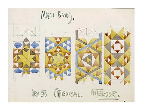 Charles Rennie Mackintosh Fine Art Open Edition Gicl&eacute;e:"Orvieto Cathedral, Mosaic Bands"
