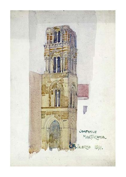 Charles Rennie Mackintosh Fine Art Open Edition Gicl&eacute;e:"Palermo, Campanile Martorana"