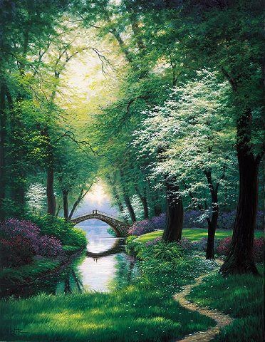 Charles White Handsigned and Numbered Limited Edition Canvas: "Beside Still Waters"