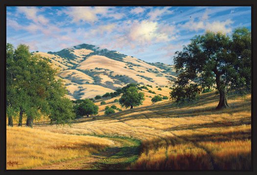 Charles White Open Edition Canvas Giclee in Float Frame :"Diablo Trails"