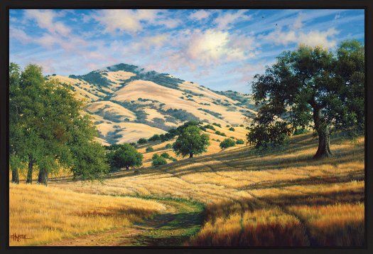 Charles White Open Edition Canvas Giclee in Float Frame :"Diablo Trails"