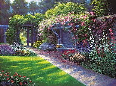 Charles White Handsigned Open Edition Canvas:"Picnic at Royal Roads"