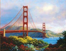 Charles White Giclee Edition on Canvas:"Morning at the Golden Gate"