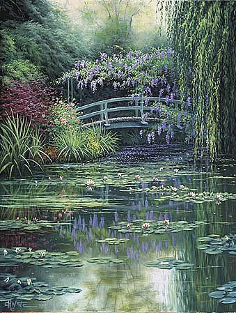 Charles White Open Edition Print:"Monet's Japanese Bridge"