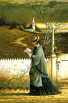 CHARLES WYSOCKI 18X27 Secondary Market Art: "SEA CAPT WIFE PRAYING"