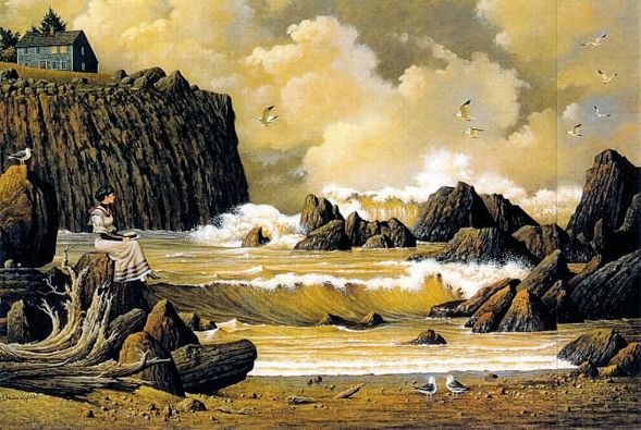 CHARLES WYSOCKI 18X28 Secondary Market Art: "YOUVE BEEN SO LONG"
