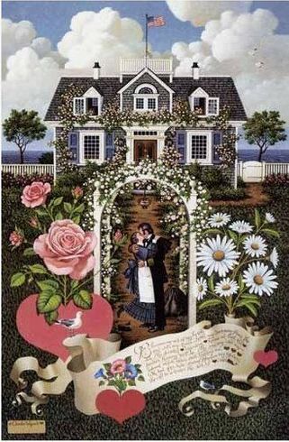 CHARLES WYSOCKI 27X18 Secondary Market Art: "HOME IS MY SAILOR"