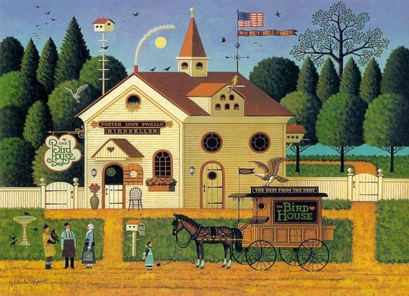 CHARLES WYSOCKI 9X13 Secondary Market Art: "BIRD HOUSE"