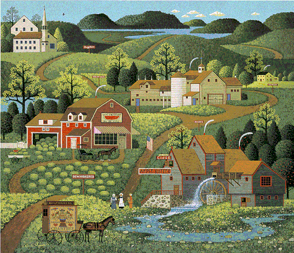 Charles Wysocki Handsigned and Numbered Limited Edition Canvas:"Burma Road - Canvas"