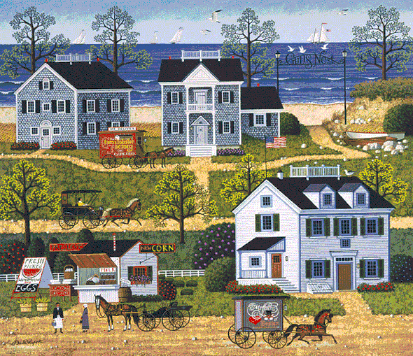 Charles Wysocki Handsigned and Numbered Limited Edition Canvas:"Gull's Nest - Canvas"