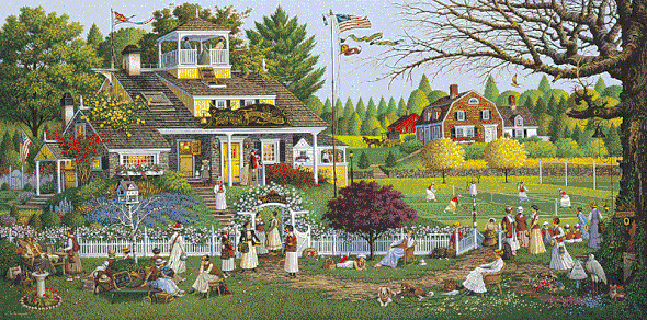 Charles Wysocki Handsigned and Numbered Limited Edition Canvas:"Love - Canvas"