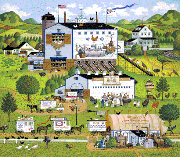 Charles Wysocki Handsigned and Numbered Limited Edition Canvas:"Sunnyside Up - Canvas"