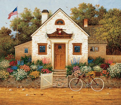 Charles Wysocki Handsigned and Numbered Limited Edition Print:"Someday Carnegie Hall, or will it be Yankee Stadium"
