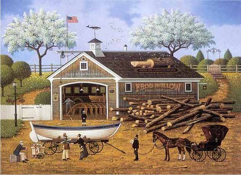 Charles Wysocki Limited Edition Artist's Proof Print:"Dahlia Dinalhaven Makes a Dory Deal"