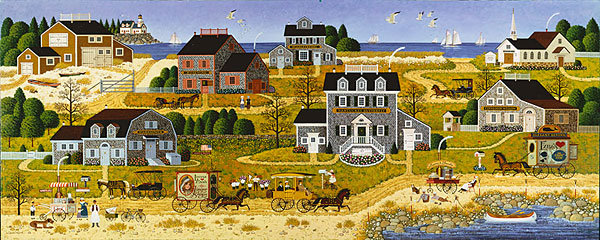 Charles Wysocki Limited Edition Anniversary Canvas Giclee:"Salty Witch Bay"
