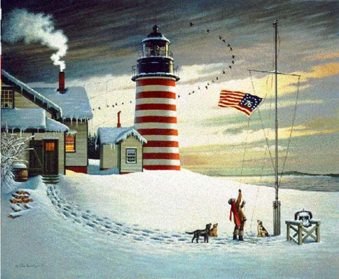 Charles Wysocki Limited Edition Artist's Proof Print:"West Quoddy Head Light"
