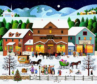 Charles Wysocki Limited Edition Print: "Christmas Eve"