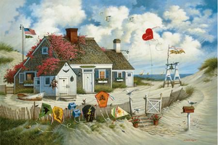 Charles Wysocki Limited Edition Retrospective Canvas Giclee : "Rootbeer Break at The Butterfield's" 