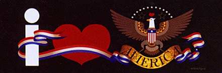 Charles Wysocki Open Edition Print: "I Love America"
