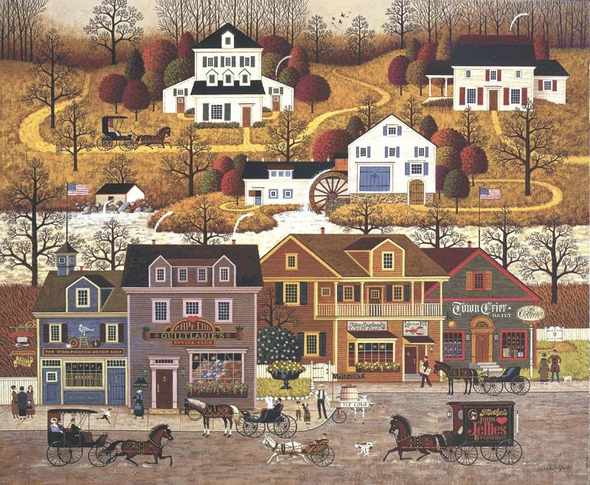 Charles Wysocki Signed and Numbered Limited Edition Canvas : "Hawk River Hollow"