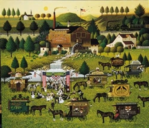 Charles Wysocki Signed and Numbered Limited Edition Canvas: "Rally Dandelion Mill"