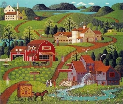 Charles Wysocki Signed and Numbered Limited Edition  Lithograph: "Burma Road"