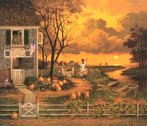 Charles Wysocki Signed and Numbered Limited Edition Lithograph: "Supper Call"