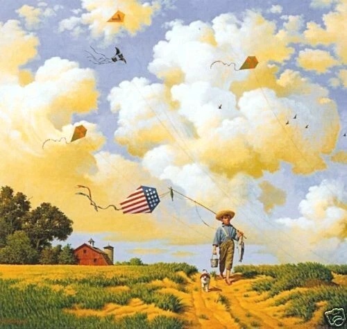 Charles Wysocki Signed Limited Edition Lithograph Print: "A Hard Day at The Office"