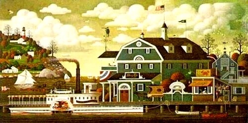 Charles Wysocki Signed Limited Edition Lithograph Print: "Fairhaven by the Sea"