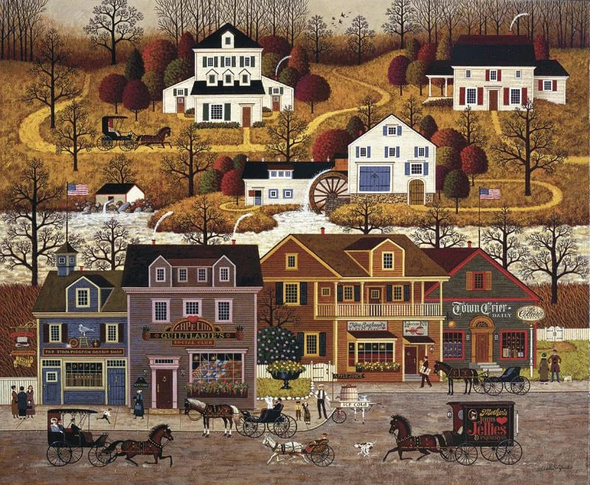 Charles Wysocki Signed Limited Edition Lithograph Print: "Hawk River Hollow"