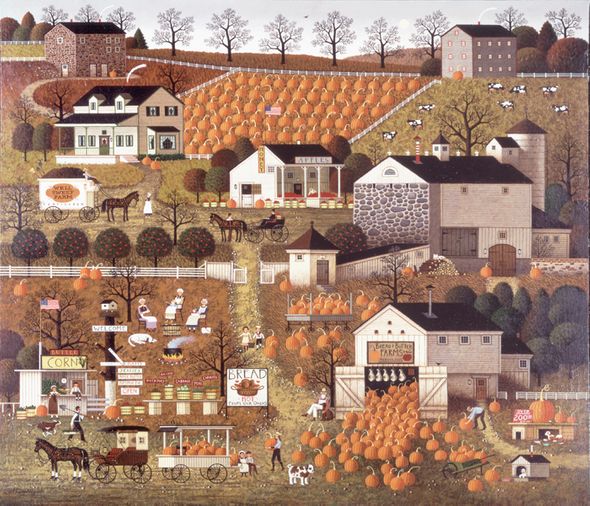 Charles Wysocki Unsigned Open Edition Giclee on Canvas: "Bread and Butter Farms"