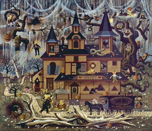 Charles Wysocki Unsigned Open Edition Giclee on Canvas: "Sweetheart Hotel "