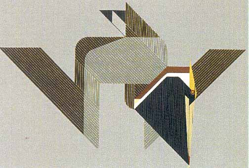 Charley Harper Estate Stamped and Numbered Limited Edition Giclee Print :"Diving Pelican"