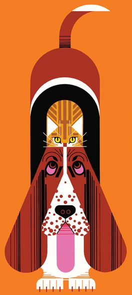 Charley Harper Estate Stamped and Numbered Limited Edition Giclee Print :"Improbable Pair"
