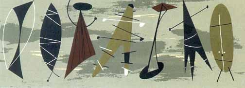 Charley Harper Estate Stamped and Numbered Limited Edition Giclee Print :"Musicians #3"