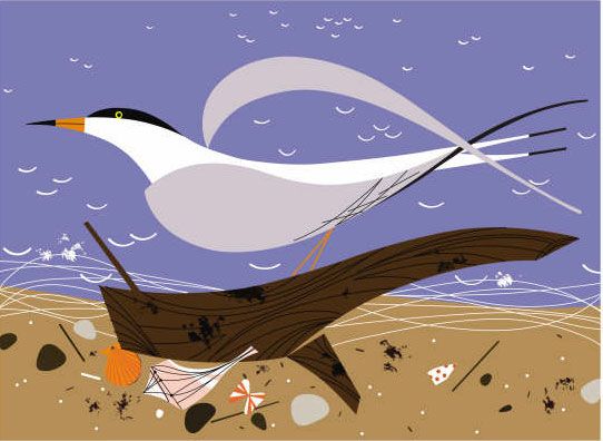 Charley Harper Estate Stamped and Numbered Limited Edition Giclee Print :"Ternscape"