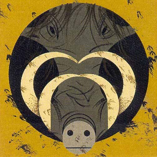 Charley Harper Estate Stamped and Numbered Limited Edition Giclee Print :"Thwarthog"