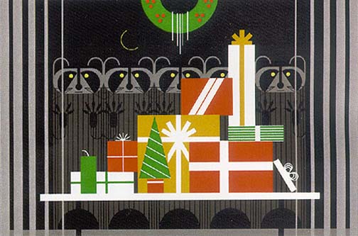 Charley Harper Estate Stamped and Numbered Limited Edition Serigraph :"Gift Rapt"