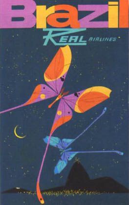 Charley Harper Limited Edition Giclee:"Brazil Airlines 1951"