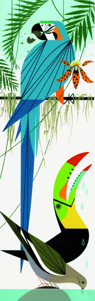 Charley Harper Open Edition Giclee on Paper:"Pardise Pals"