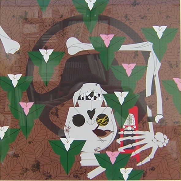 Charley Harper Open Edition Lithograph :"Can You Hear Me Now?"