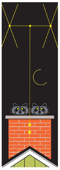 Charley Harper Open Edition Lithograph :"Chimney Chums"