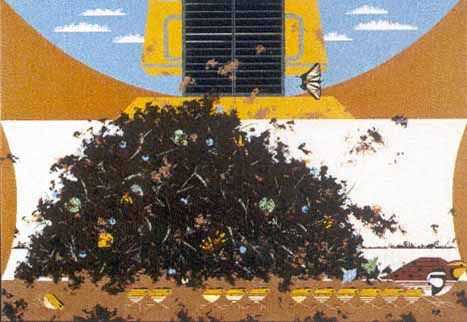 Charley Harper Open Edition Lithograph :"Coming Soon: Quail Valley Condos"