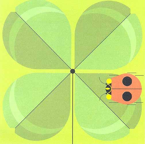 Charley Harper Open Edition Lithograph :"Doublelucky"