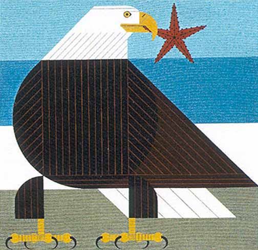 Charley Harper Open Edition Lithograph :"Star and Stripe"