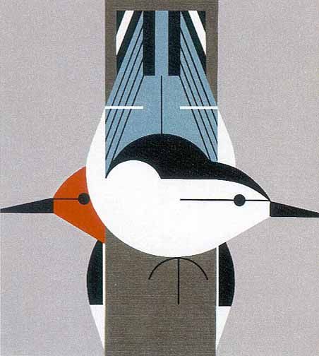 Charley Harper Open Edition Lithograph :"Upside Downside"