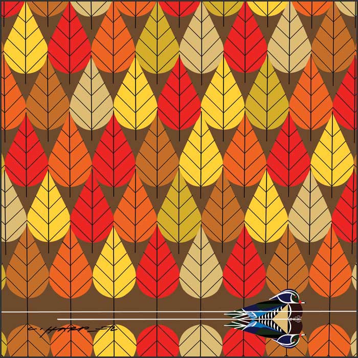 Charley Harper Oversized Gallery Wraped Canvas Giclee Mural:"Octoberama"