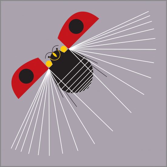 Charley Harper Studio Stamped and Numbered Limited Edition Giclee on Paper Print :"Ladybug, Fly Away Home"