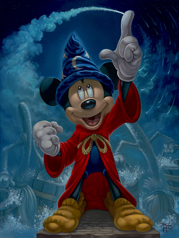 Jared Franco Artist Hand Signed Disney 100th Ltd Ed Canvas Giclee:"Casting Magic"